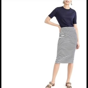 J.crew knit pencil skirt navy stripes size 4